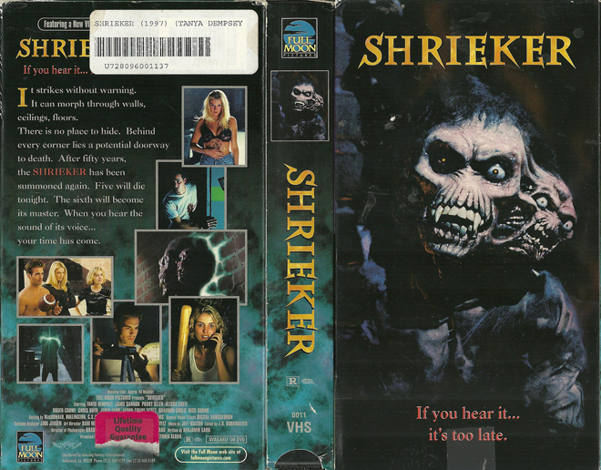 SHRIEKER FULL MOON PICTURES CHARLES RAND VHS COVER