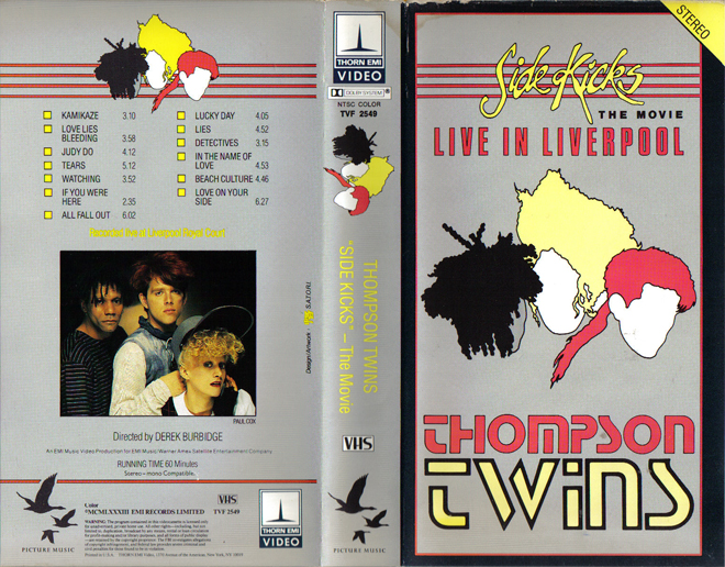 SIDE KICKS THE MOVIE THOMPSON TWINS VHS COVER, VHS COVERS