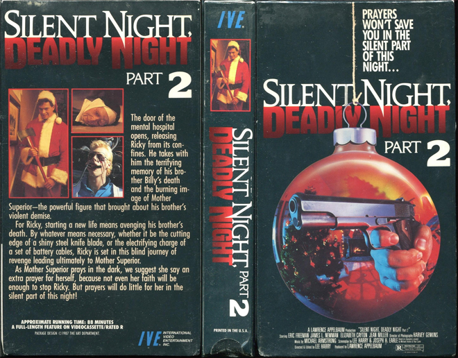 SILENT NIGHT DEADLY NIGHT PART 2, ACTION, HORROR, BLAXPLOITATION, HORROR, ACTION EXPLOITATION, SCI-FI, MUSIC, SEX COMEDY, DRAMA, SEXPLOITATION, VHS COVER, VHS COVERS