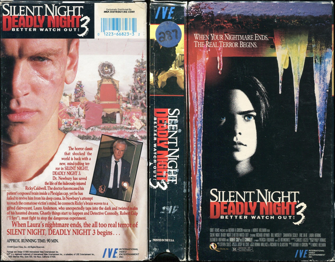 SILENT NIGHT DEADLY NIGHT PART 3, ACTION, HORROR, BLAXPLOITATION, HORROR, ACTION EXPLOITATION, SCI-FI, MUSIC, SEX COMEDY, DRAMA, SEXPLOITATION, VHS COVER, VHS COVERS