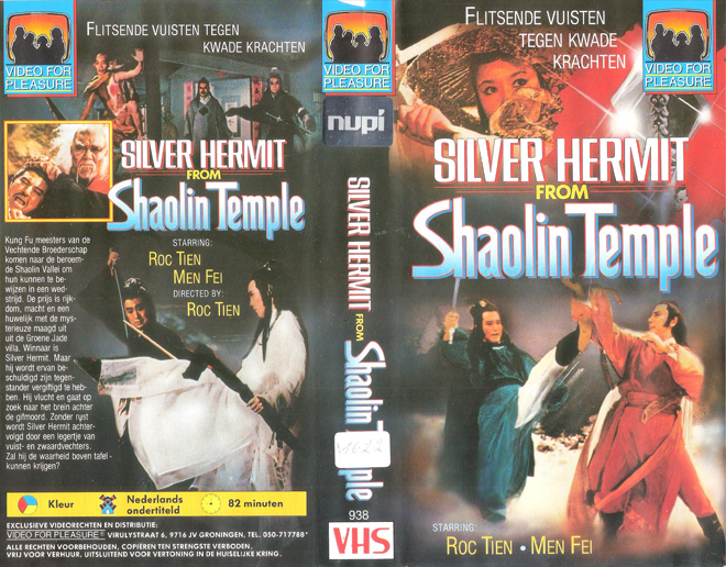 SILVER HERMIT FROM SHAOLIN TEMPLE, DUTCH VHS, NETHERLANDS VHS, ACTION VHS COVER, HORROR VHS COVER, BLAXPLOITATION VHS COVER, HORROR VHS COVER, ACTION EXPLOITATION VHS COVER, SCI-FI VHS COVER, MUSIC VHS COVER, SEX COMEDY VHS COVER, DRAMA VHS COVER, SEXPLOITATION VHS COVER, BIG BOX VHS COVER, CLAMSHELL VHS COVER, VHS COVER, VHS COVERS, DVD COVER, DVD COVERS
