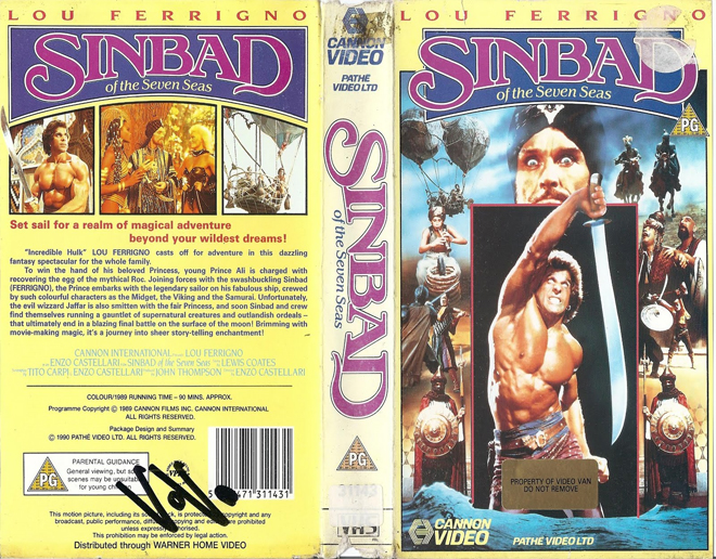 SINBAD OF THE 7 SEAS VHS COVER