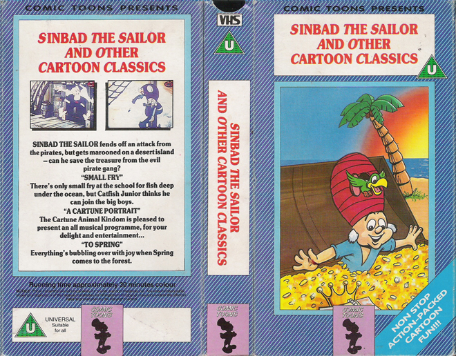 SINBAD THE SAILOR AND OTHER CARTOON CLASSICS, VHS COVERS, VHS COVER