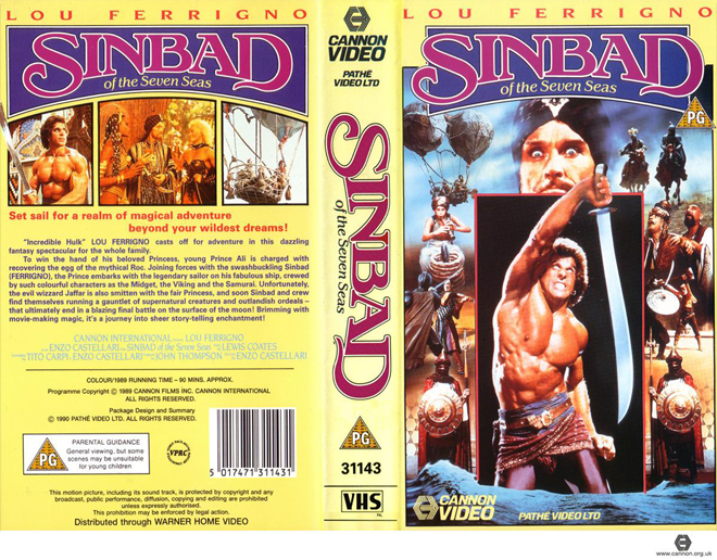 SINBAD OF THE SEVEN SEAS, ACTION VHS COVER, HORROR VHS COVER, BLAXPLOITATION VHS COVER, HORROR VHS COVER, ACTION EXPLOITATION VHS COVER, SCI-FI VHS COVER, MUSIC VHS COVER, SEX COMEDY VHS COVER, DRAMA VHS COVER, SEXPLOITATION VHS COVER, BIG BOX VHS COVER, CLAMSHELL VHS COVER, VHS COVER, VHS COVERS, DVD COVER, DVD COVERS