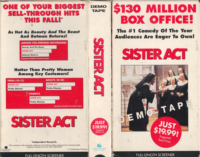 SISTER ACT DEMO TAPE VHS COVER, VHS COVERS