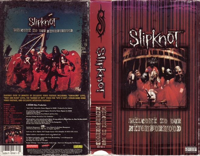 SLIPKNOT WELCOME TO MY NEIGHBORHOOD VHS COVER
