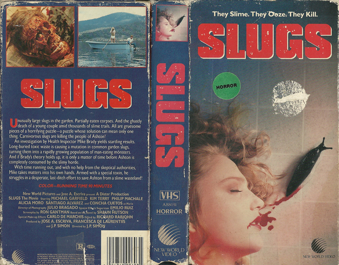 SLUGS NEW WORLD VIDEO VHS COVER