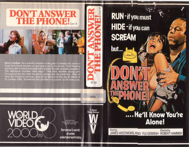 DON'T ANSWER THE PHONE VHS COVER, VHS COVERS