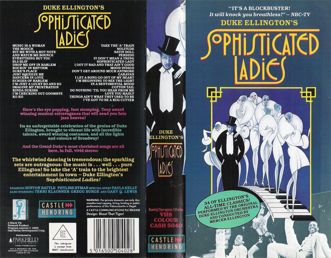 SOPHISTICATED LADIES VHS COVER, VHS COVERS