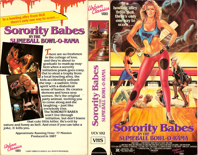 SORORITY BABES IN THE SLIMEBALL BOWL-O-RAMA, VHS COVERS