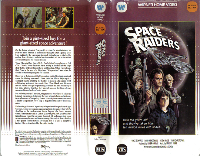 SPACE RAIDERS CLAMSHELL VHS COVER
