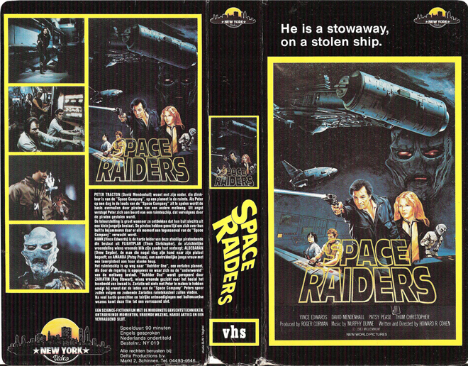 SPACE RAIDERS, SCIFI, HORROR, SCI-FI, ACTION, THRILLER, DRAMA, VHS COVER, VHS COVERS
