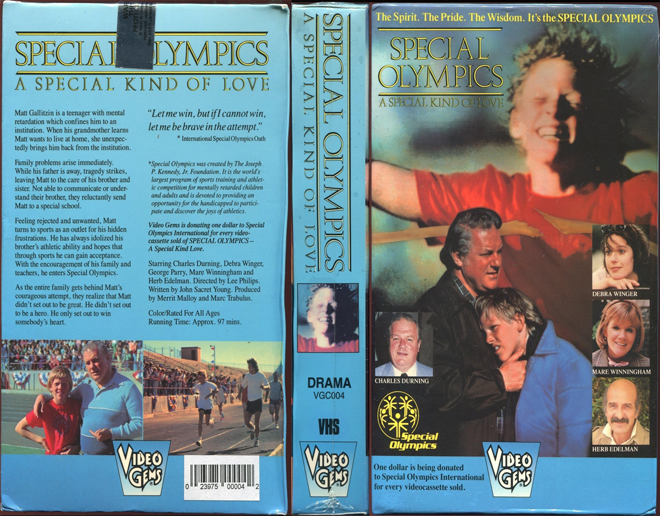 SPECIAL OLYMPICS A SPECIAL KIND OF LOVE VHS COVER, VHS COVERS