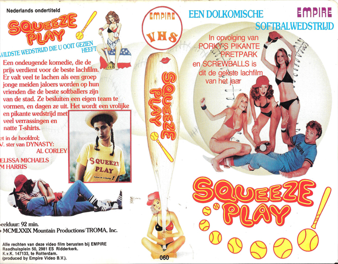 SQUEEZE PLAY VHS COVER, VHS COVERS