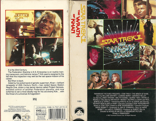 STAR TREK 2 : THE WRATH OF KHAN VHS COVER