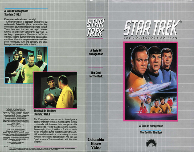 STAR TREK : A TASTE OF ARMAGEDDON, VHS COVERS - SUBMITTED BY GEMIE FORD
