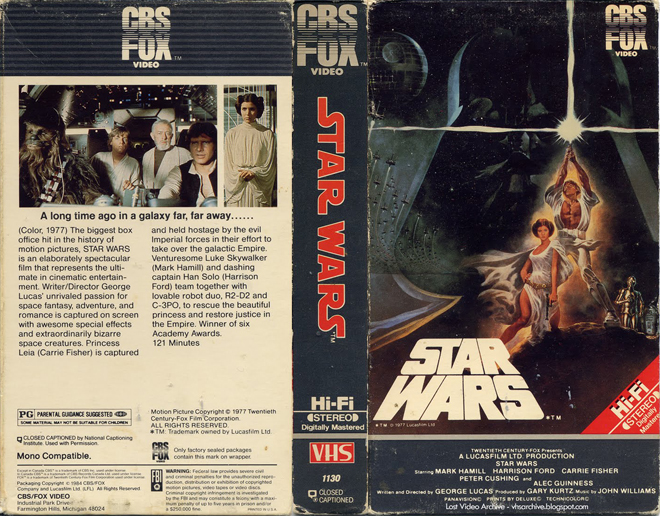 STAR WARS VHS COVER