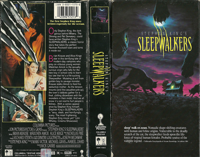 STEPHEN KING'S SLEEPWALKERS VHS COVER