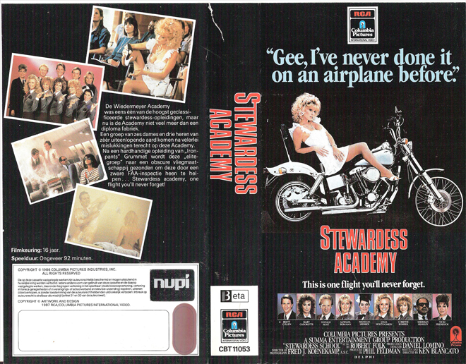STEWARDESS ACADEMY SEXPLOITATION VHS COVER