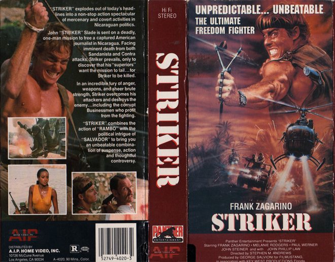STRIKER VHS COVER