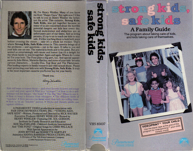 STRONG KIDS, SAFE KIDS : A FAMILY GUIDE VHS COVER