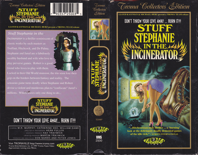 STUFF STEPHANIE IN THE INCINERATOR TROMA COLLECTORS EDITION VHS COVER