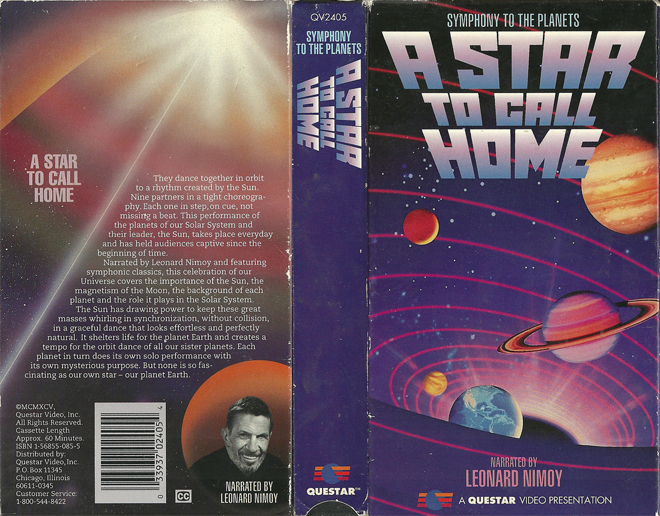 SYMPHONY TO THE PLANETS A STAR TO CALL HOME NARRATED BY LEONARD NIMOY VHS COVER