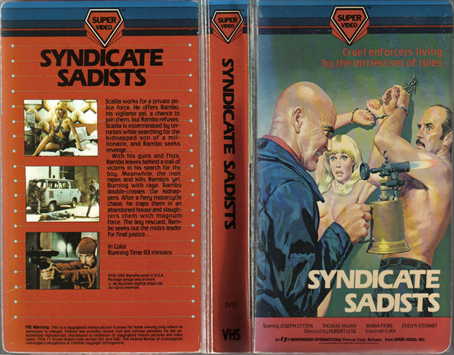 SYNDICATE SADISTS VHS COVER