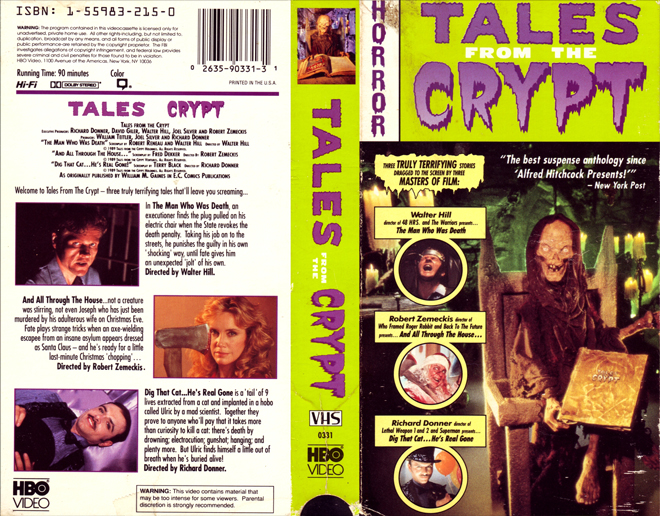 TALES FROM THE CRYPT TV SHOW VHS COVER