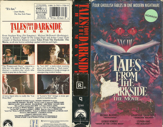 TALES FROM THE DARKSIDE THE MOVIE ANTHOLOGY VHS COVER
