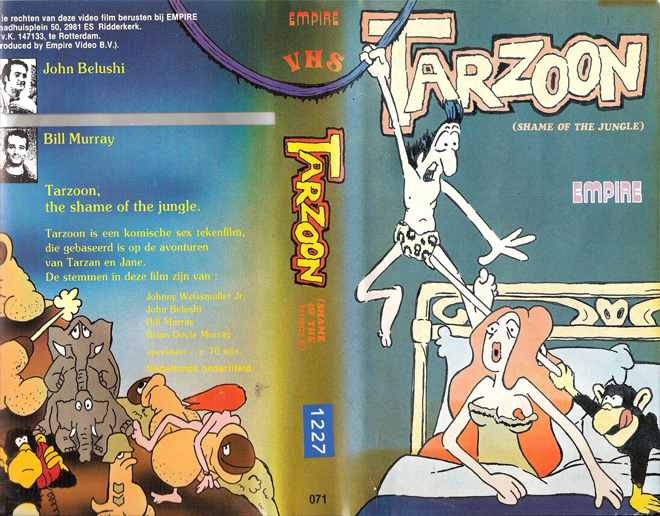 TARZOON SHAME OF THE JUNGLE SEXPLOTATION CARTOON VHS COVER