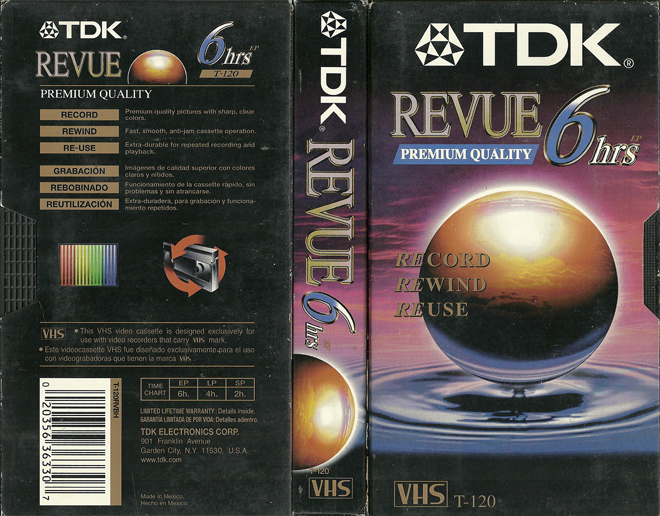 TDK REVUE BLANK VHS TAPE VHS COVER
