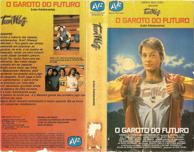 TEEN WOLF, BRAZIL VHS, BRAZILIAN VHS, ACTION VHS COVER, HORROR VHS COVER, BLAXPLOITATION VHS COVER, HORROR VHS COVER, ACTION EXPLOITATION VHS COVER, SCI-FI VHS COVER, MUSIC VHS COVER, SEX COMEDY VHS COVER, DRAMA VHS COVER, SEXPLOITATION VHS COVER, BIG BOX VHS COVER, CLAMSHELL VHS COVER, VHS COVER, VHS COVERS, DVD COVER, DVD COVERS