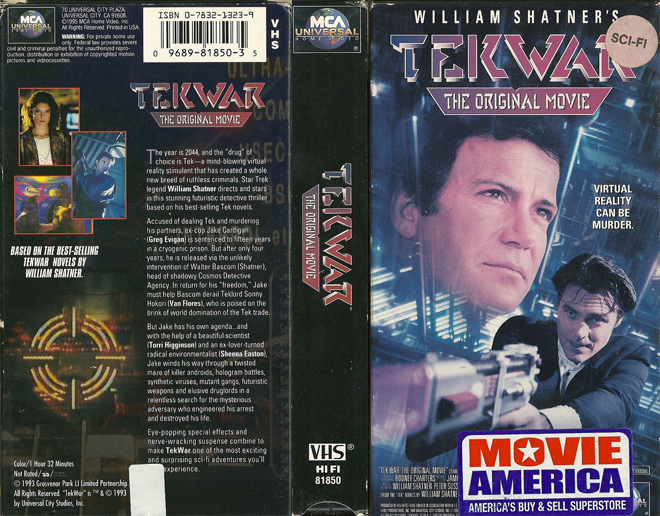 TEK WAR THE ORIGINAL MOVIE WILLIAM SHATNER VHS COVER