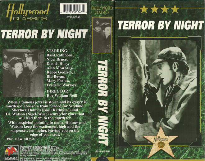 TERROR BY NIGHT, SHERLOCK HOLMES, HOLLYWOOD CLASSICS, BIG BOX VHS, HORROR, ACTION EXPLOITATION, ACTION, ACTIONXPLOITATION, SCI-FI, MUSIC, THRILLER, SEX COMEDY,  DRAMA, SEXPLOITATION, VHS COVER, VHS COVERS, DVD COVER, DVD COVERS