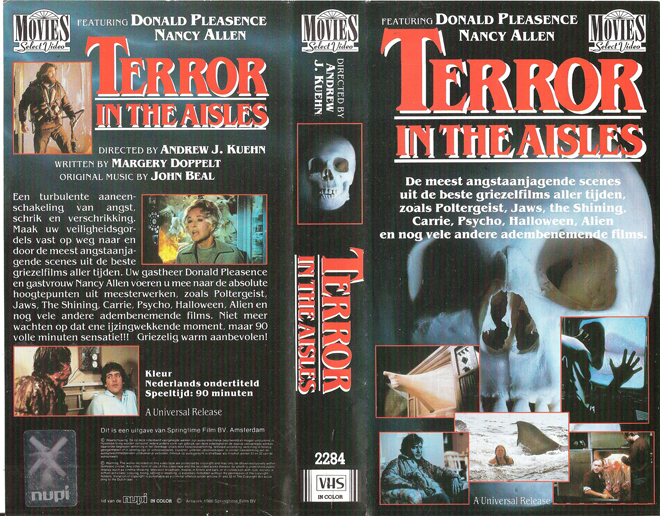 TERROR IN THE AISLES, NETHERLANDS, VESTRON VIDEO INTERNATIONAL, BIG BOX, HORROR, ACTION EXPLOITATION, ACTION, HORROR, SCI-FI, MUSIC, THRILLER, SEX COMEDY,  DRAMA, SEXPLOITATION, VHS COVER, VHS COVERS, DVD COVER, DVD COVERS