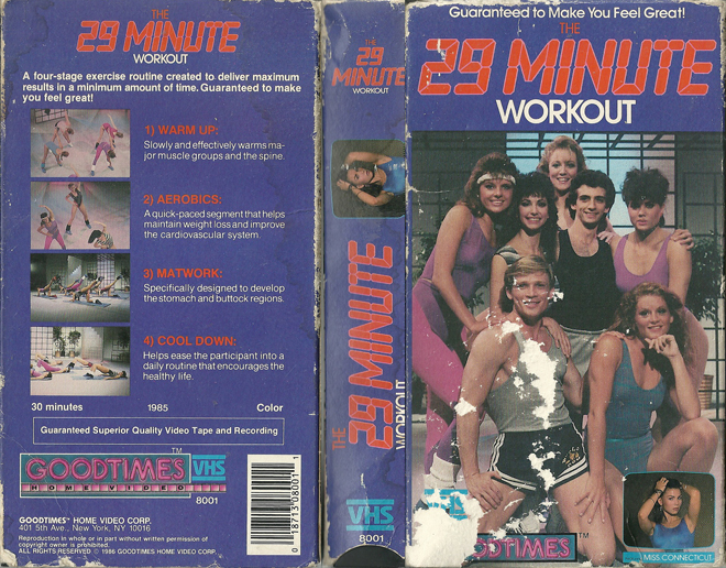 THE 29 MINUTE WORKOUT VHS COVER, ACTION VHS COVER, HORROR VHS COVER, BLAXPLOITATION VHS COVER, HORROR VHS COVER, ACTION EXPLOITATION VHS COVER, SCI-FI VHS COVER, MUSIC VHS COVER, SEX COMEDY VHS COVER, DRAMA VHS COVER, SEXPLOITATION VHS COVER, BIG BOX VHS COVER, CLAMSHELL VHS COVER, VHS COVER, VHS COVERS, DVD COVER, DVD COVERS
