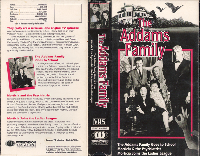 THE ADAM FAMILY : THE AND FAMILY GOES TO SCHOOL VHS COVER