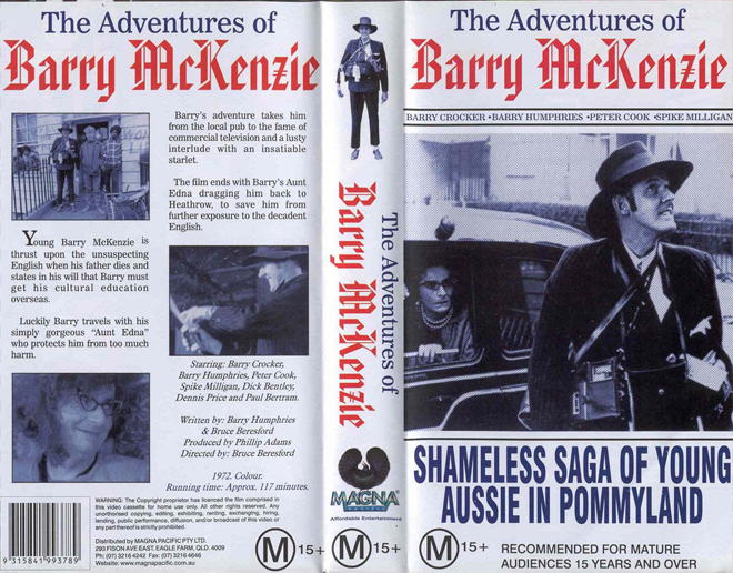 THE ADVENTURES OF BARRY MCKENZIE VHS COVER, VHS COVERS