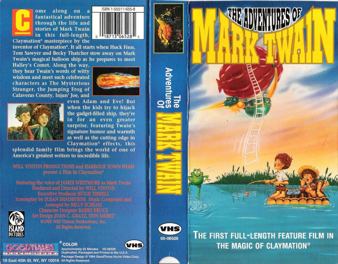 THE ADVENTURES OF MARK TWAIN VHS COVER, VHS COVERS