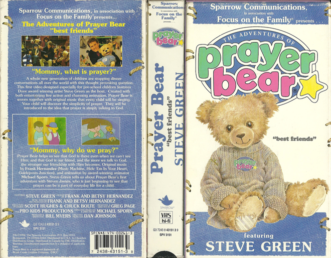 THE ADVENTURES OF PRAYER BEAR : BEST FRIENDS VHS COVER