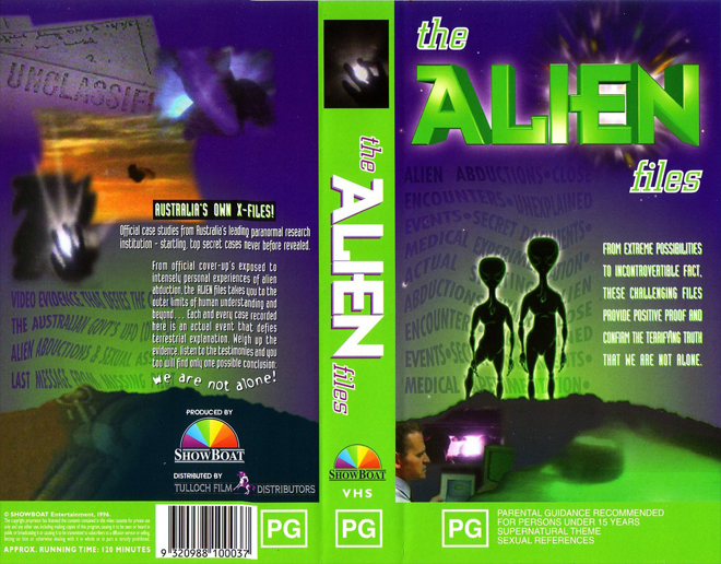 THE ALIEN FILES VHS COVER, VHS COVERS