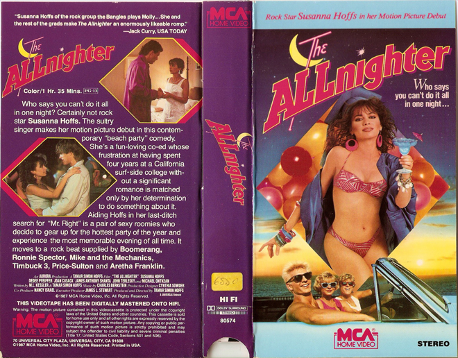 THE ALLNIGHTER VHS COVER, VHS COVERS