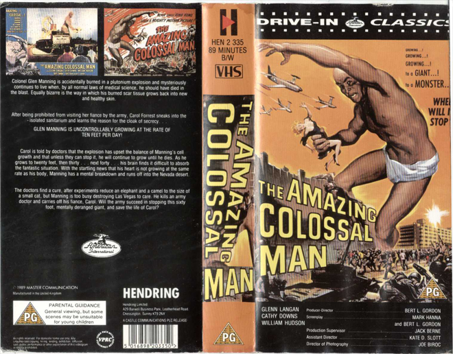 THE AMAZING COLOSSAL MAN VHS COVER