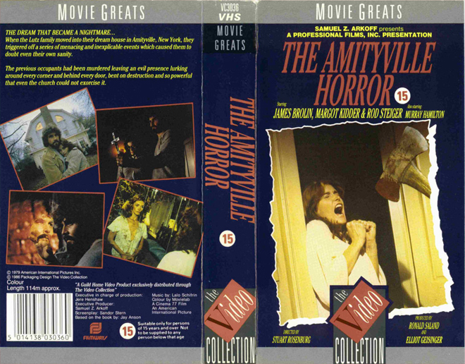 THE AMITYVILLE HORROR, HORROR, ACTION EXPLOITATION, ACTION, HORROR, SCI-FI, MUSIC, THRILLER, SEX COMEDY, DRAMA, SEXPLOITATION, BIG BOX, CLAMSHELL, VHS COVER, VHS COVERS, DVD COVER, DVD COVERS