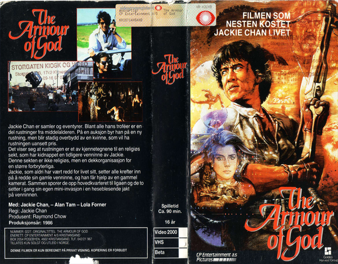 THE ARMOUR OF GOD, HORROR, ACTION EXPLOITATION, ACTION, HORROR, SCI-FI, MUSIC, THRILLER, SEX COMEDY, DRAMA, SEXPLOITATION, BIG BOX, CLAMSHELL, VHS COVER, VHS COVERS, DVD COVER, DVD COVERS