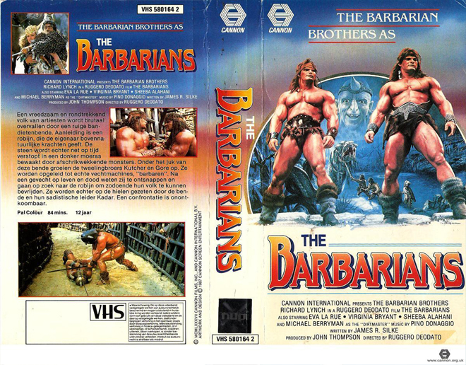 THE BARBARIANS CANNON VHS COVER