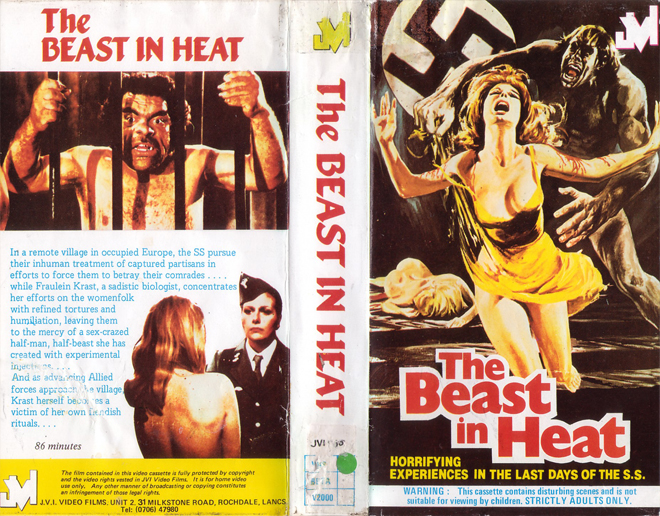 THE BEAST IN HEAT VHS COVER, VHS COVERS