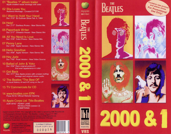 THE BEATLES 2000 AND 1, HORROR, ACTION EXPLOITATION, ACTION, HORROR, SCI-FI, MUSIC, THRILLER, SEX COMEDY, DRAMA, SEXPLOITATION, BIG BOX, CLAMSHELL, VHS COVER, VHS COVERS, DVD COVER, DVD COVERS