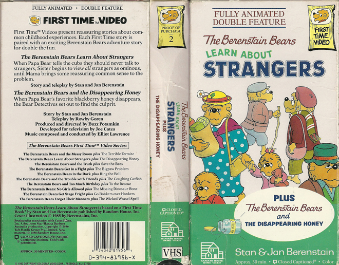THE BERENSTAIN BEARS LEARN ABOUT STRANGERS VHS COVER